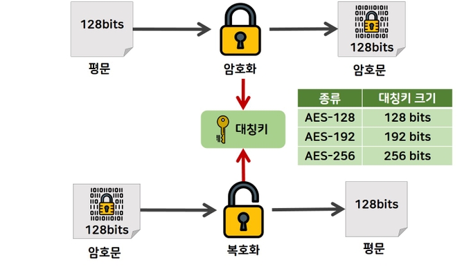 대칭키 암호 알고리즘중 하나인 AES